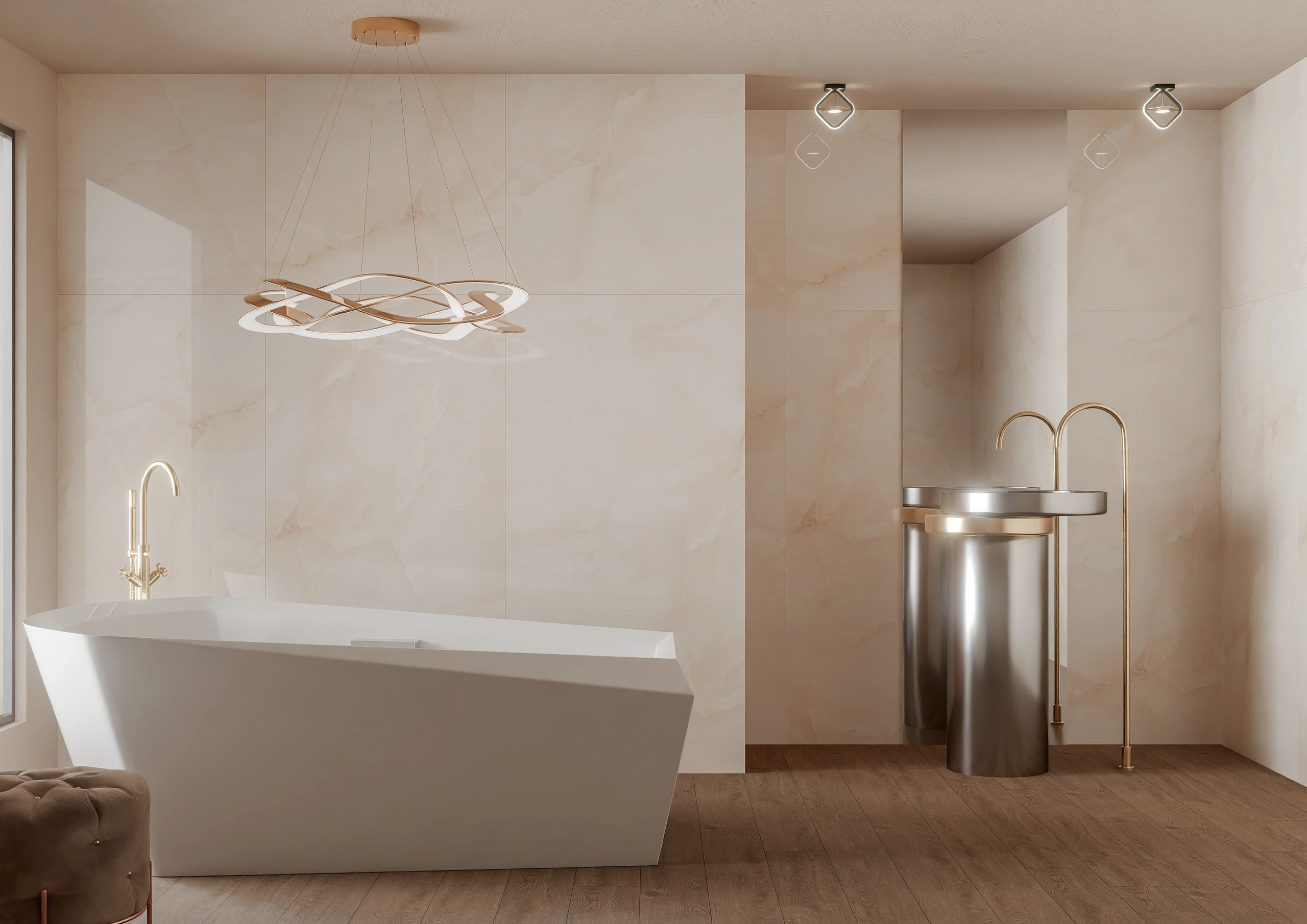 Pacific Onyx Beige - Premium Glossy,Matt finish Onyx ceramic tiles - Sez Industries