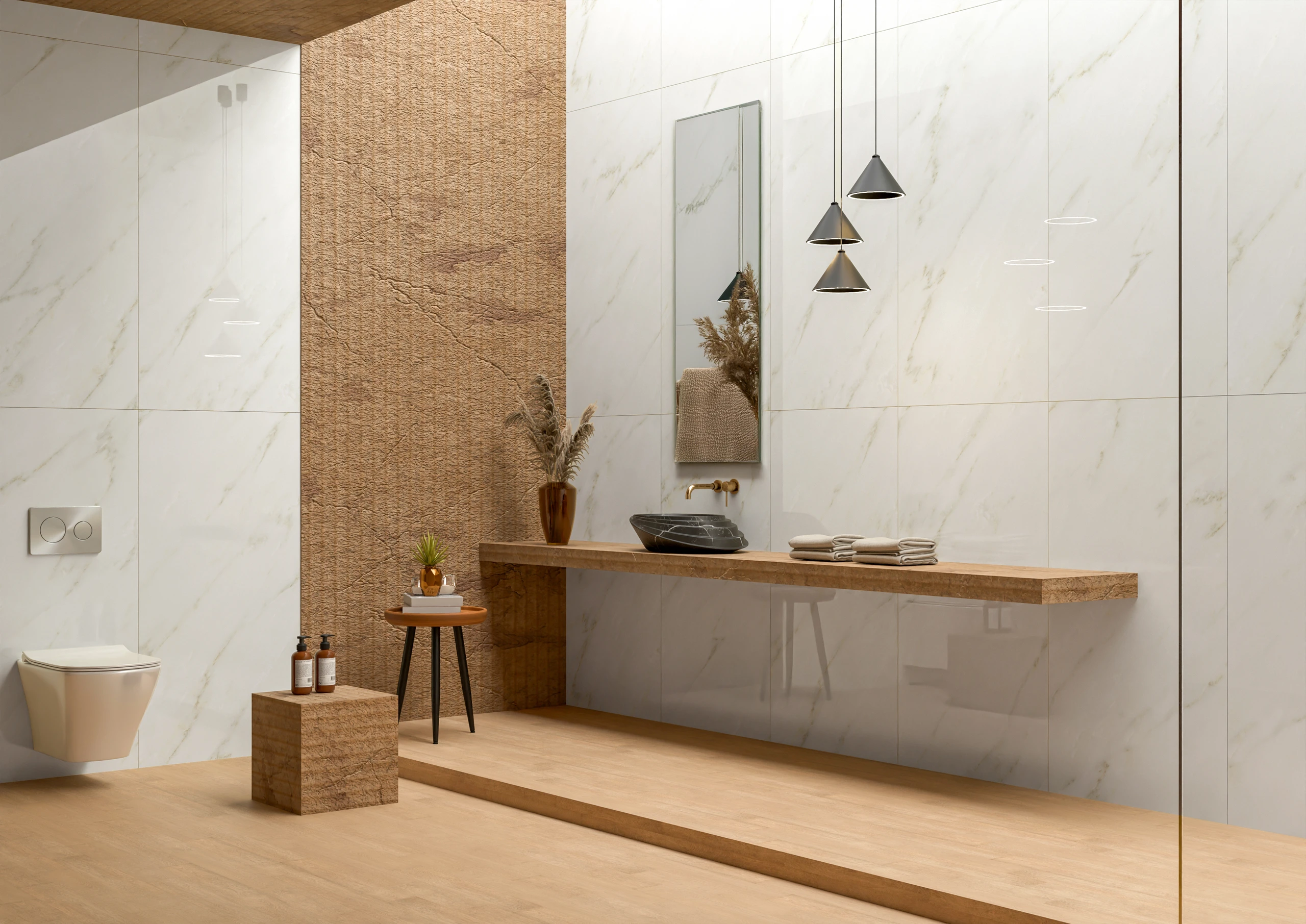 Harmony Glacier - Premium Glossy,Matt finish White Marble ceramic tiles - Sez Industries