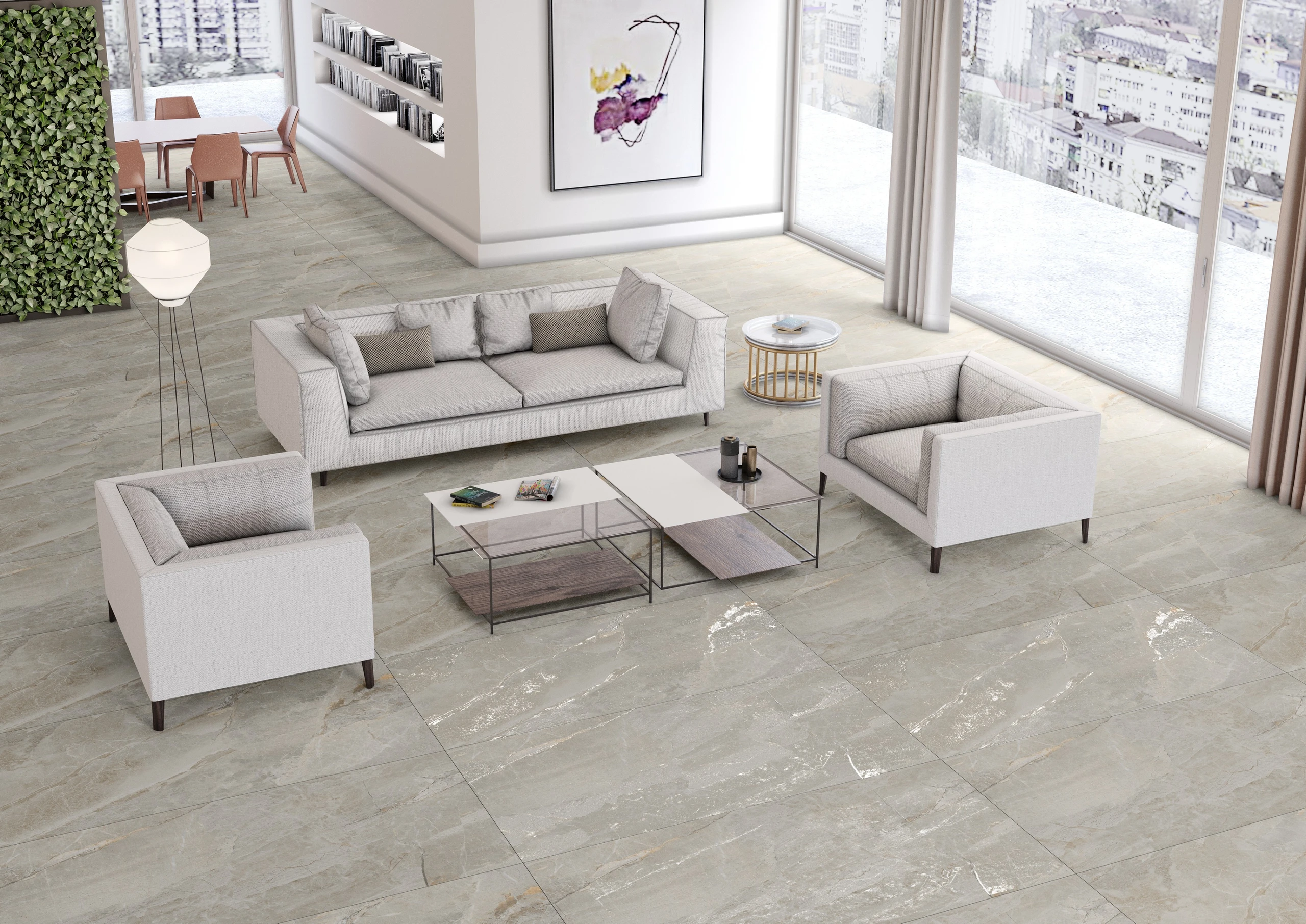 Fusion Beige - Premium Matt,Carving finish Marble ceramic tiles - Sez Industries