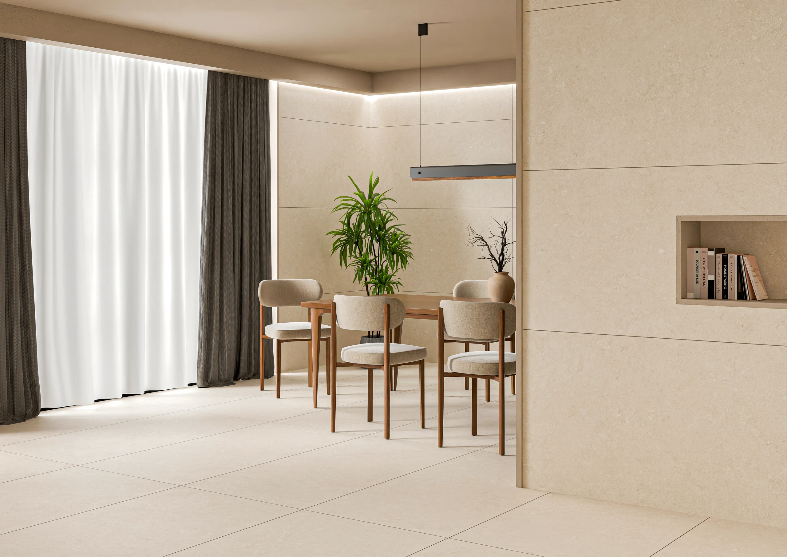 Arkety Ivory - Matt Stone ceramic tiles by Sez Industries